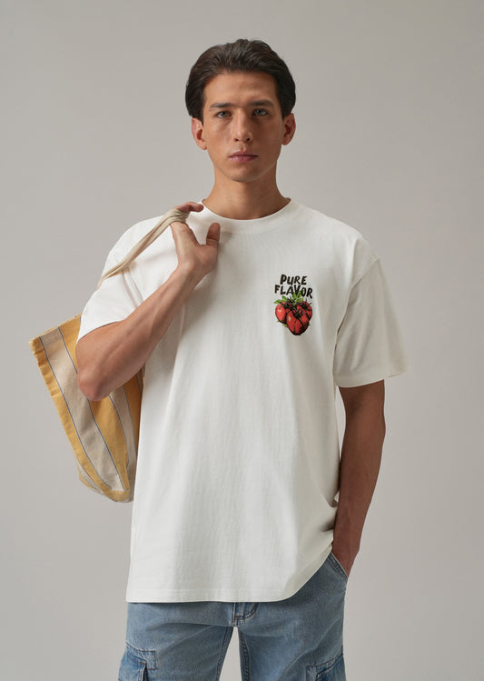 White Back Print Oversized T-shirt
