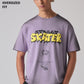 Purple Printed Oversized T-shirt