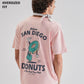 Pink Back Graphic Printed Oversized T-shirt