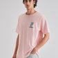 Pink Back Graphic Printed Oversized T-shirt
