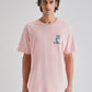 Pink Back Graphic Printed Oversized T-shirt