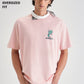 Pink Back Graphic Printed Oversized T-shirt