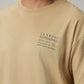 Tan Beige Back Printed Oversized T-Shirt