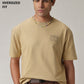 Tan Beige Back Printed Oversized T-Shirt