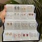 pretty 16 pairs studs Daily wear earrings box ✨🎀