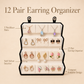 Set of 12 Stud Earrings with Pendants Box
