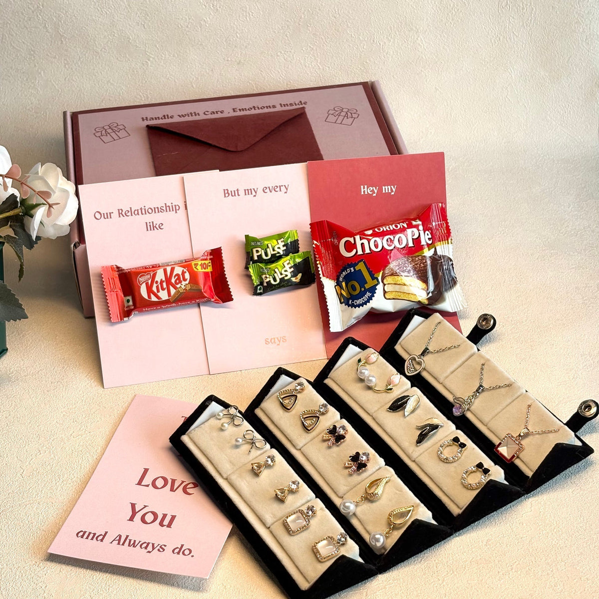 Earring Folding Box Love Hamper