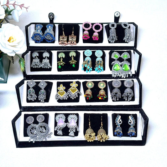 16 Colourful Jhumka with Folding Box