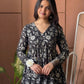 Floral Grace Black Peplum Top (Buy 1 Get 1 Free)