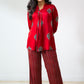 Set of 2- Red Pihu Modal Ajrakh Short Top & Parallel Pants (Buy 1 Get 1 Free)