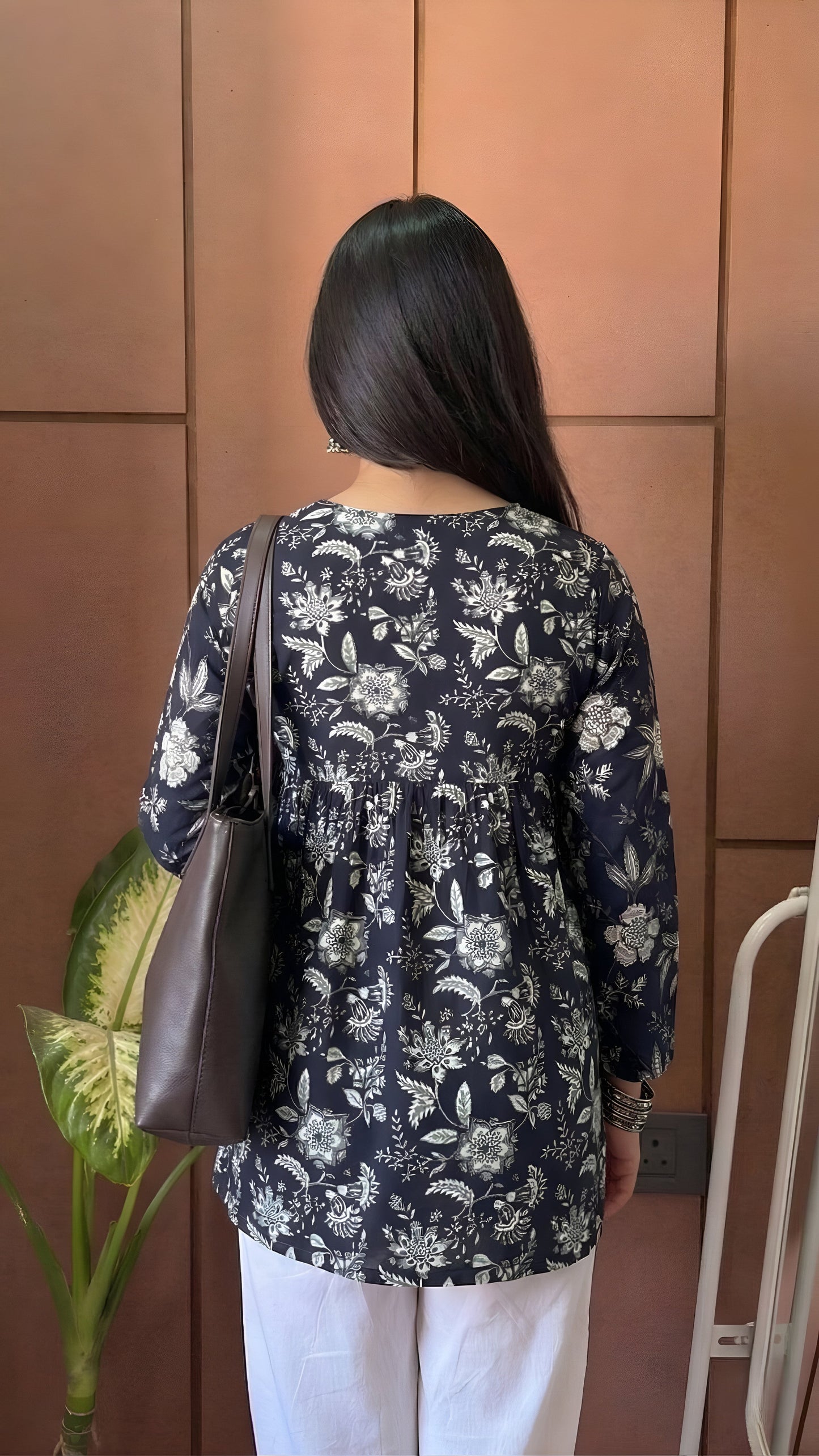 Floral Grace Black Peplum Top (Buy 1 Get 1 Free)