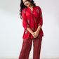 Set of 2- Red Pihu Modal Ajrakh Short Top & Parallel Pants (Buy 1 Get 1 Free)
