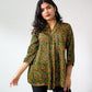 Peach Handblock Cotton Shirt Kurti (Buy 1 Get 1 Free)