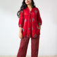 Set of 2- Red Pihu Modal Ajrakh Short Top & Parallel Pants (Buy 1 Get 1 Free)