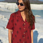 Laal Ajrakh Floral Handblock Cotton Shirt Kurti (Buy 1 Get 1 Free)