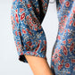 Blue Blooms Modal Ajrakh Short Top (Buy 1 Get 1 Free)