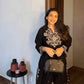 short black embroidered kurta with pants  (Buy 1 Get 1 Free)