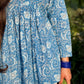 Blue Floral Cotton Peplum Top (Buy 1 Get 1 Free)