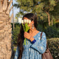 Blue Floral Cotton Peplum Top (Buy 1 Get 1 Free)